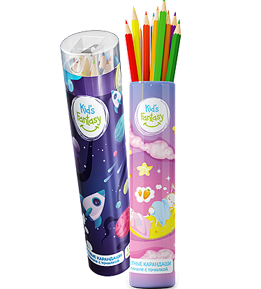 Colored Pencils in Pencil Case, 18 pcs., with Pencil Sharpener