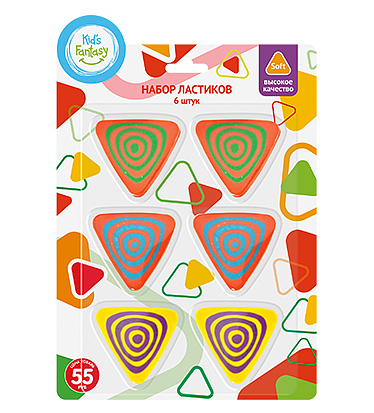Erasers, 6 Count